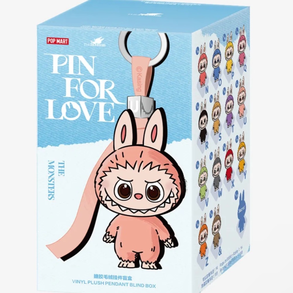 The Monsters Pin For Love Series Vinyl Plush Pendant Blind Box Letter O Labubu - Picture 2 of 3